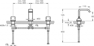 VitraA Suit U A4251033 Lavabo Bataryası