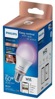 Philips  Wiz A60 60W Renkli Ambiyans Akıllı Ampul