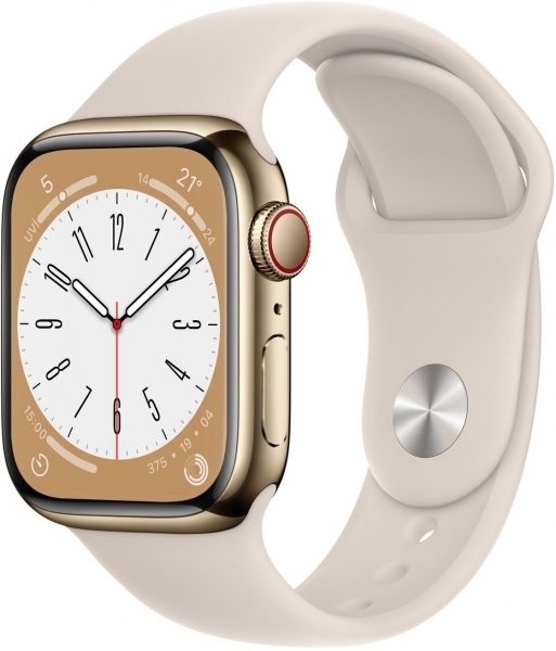 Apple Watch Series 8 Cellular 41mm Paslanmaz Çelik Kasa ve Spor Kordon Akıllı Saat