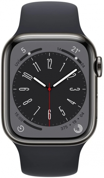 Apple Watch Series 8 Cellular 41mm Paslanmaz Çelik Kasa ve Spor Kordon Akıllı Saat