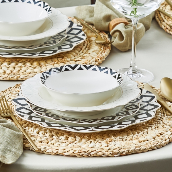 Karaca Almond Ethnic 24 Parça Yemek Takımı