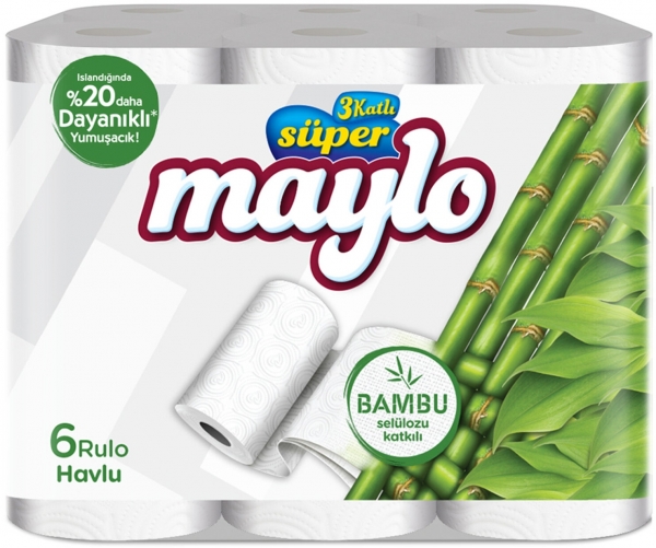 Maylo Bambu Kağıt Havlu 6 Rulo