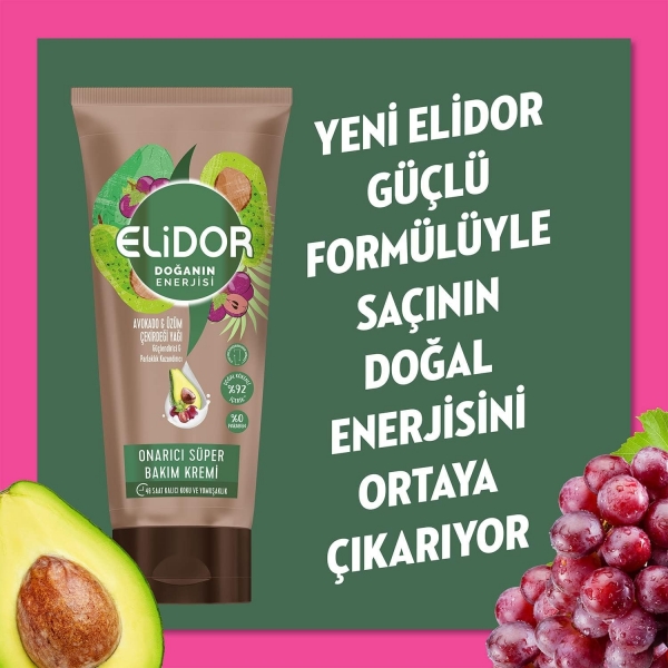 Elidor Doğanın Enerjisi Avokado ve Üzüm Çekirdeği Yağı 170 ml Saç Kremi