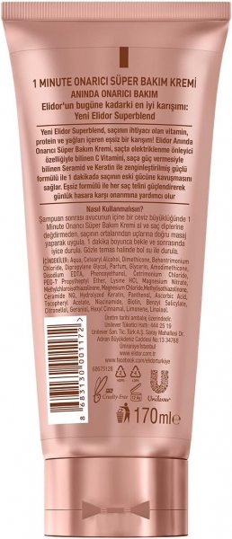 Elidor 1 Minute Anında Onarıcı Bakım 170 ml Saç Kremi