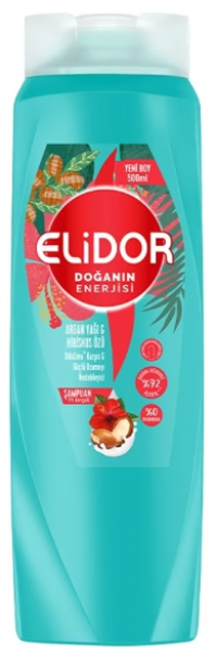 Elidor Doğanın Enerjisi Argan Yağı ve Hibiskus Özü 500 ml Şampuan