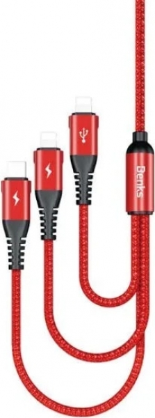 Benks D25 3in1 Lightning Type-C Şarj Kablosu