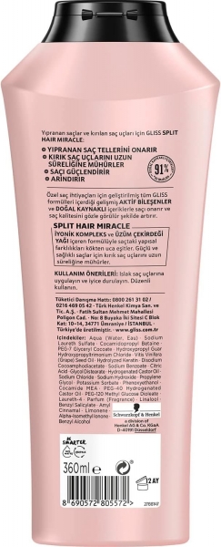 Gliss Split Hair Miracle 360 ml Şampuan