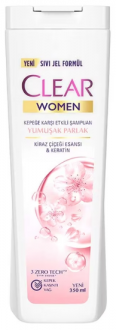 Clear Women Kepeğe Karşı Etkili Yumuşak Parlak Kiraz Çiçeği & Keratin 350 ml Şampuan