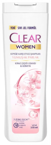 Clear Women Kepeğe Karşı Etkili Yumuşak Parlak Kiraz Çiçeği & Keratin 350 ml resim