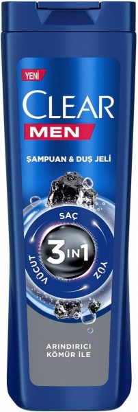 Clear Men 3 in 1 Arındırıcı Kömür 350 ml Şampuan
