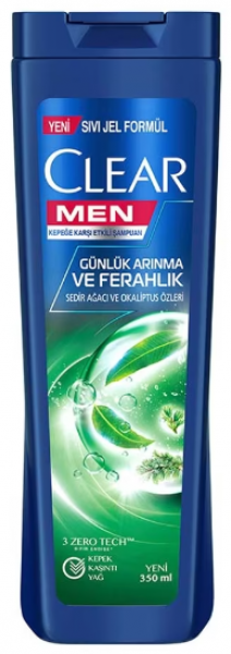 Clear Men Kepeğe Karşı Etkili Günlük Arınma ve Ferahlık Sedir Ağacı ve Okaliptus Özleri 350 ml Şampuan