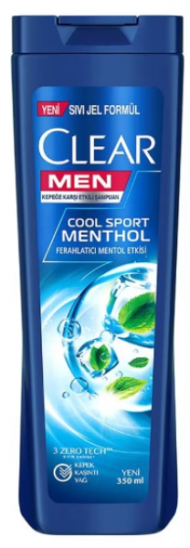 Clear Men Kepeğe Karşı Etkili Cool Sport Ferahlatıcı Mentol Etkisi 350 ml Şampuan