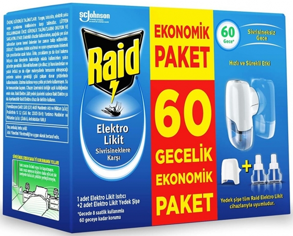 Raid Elektrolikit 60 Gecelik Ekonomik Paket Haşere İlacı