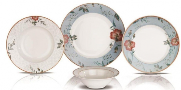 Schafer Mavi Posy 24 Parça Yemek Takımı