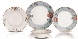 Schafer Mavi Posy 24 Parça Yemek Takımı