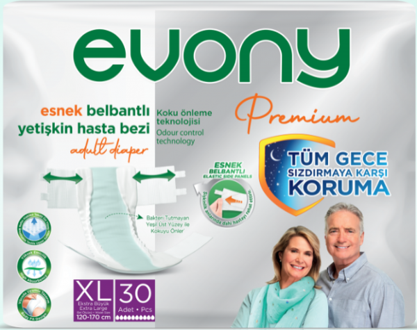 Evony Premium X Large Esnek Belbantlı Yetişkin Bezi 30 Adet