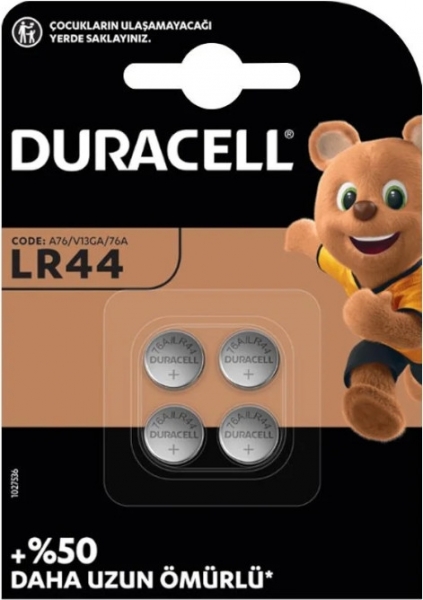 Duracell LR44 4'lü Düğme Pil