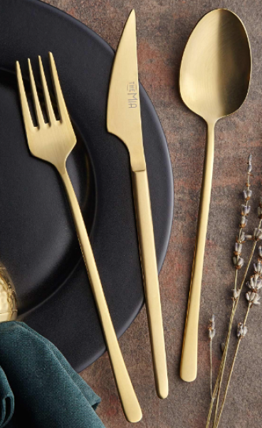 The Mia Vina Mat Gold 24 Parça Çatal Kaşık Bıçak Takımı