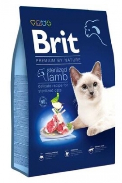 Brit Premium By Nature Kısırlaştırılmış Kuzu Etli 8 kg Kedi Maması