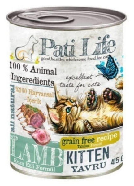 Pati Life Tahılsız Kuzu Etli Yavru 415 gr Kedi Maması