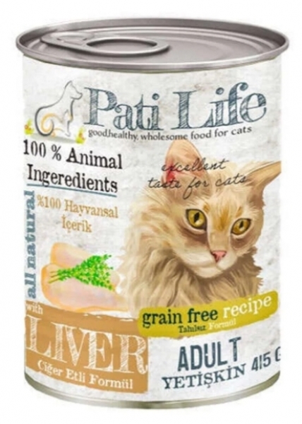 Pati Life Yetişkin Ciğer Etli 415 gr Kedi Maması