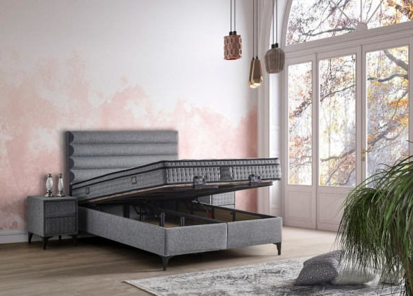 Mobilya Dükkanım Luna 140x190 Baza+Başlık+Yatak Seti