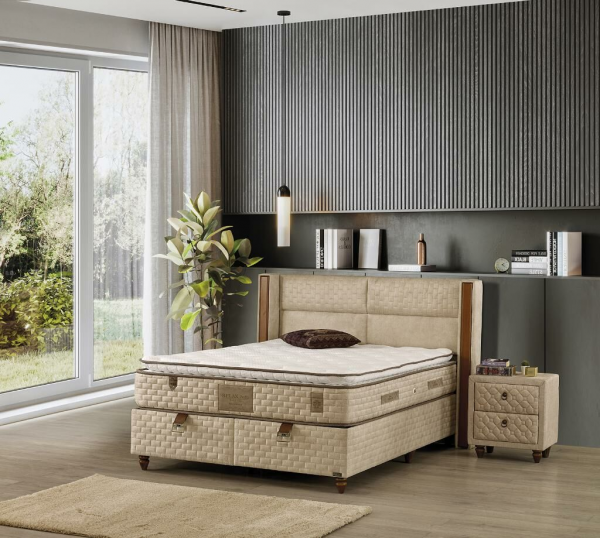 Mobilya Dükkanım Bera 180x200 Baza+Başlık+Yatak Seti