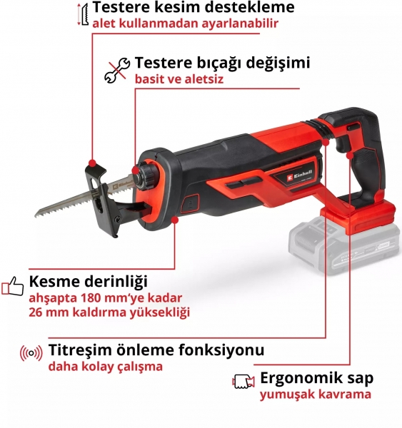 Einhell TE-AP 18/26 Li Solo Tilki Kuyruğu