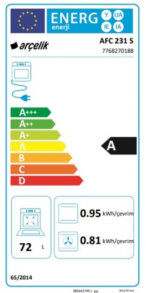 Arçelik AFC 231 S Ankastre Fırın