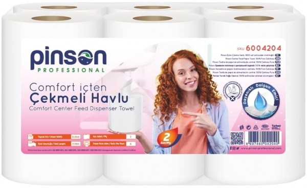 Pinson Comfort İçten Çekmeli Kağıt Havlu 6 Rulo