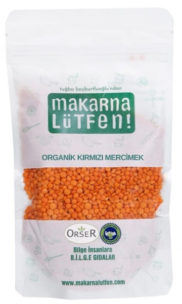 Makarna Lütfen Organik Kırmızı Mercimek 250 gr