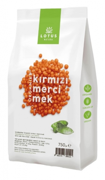 Lotus Natura Organik Kırmızı Mercimek 750 gr