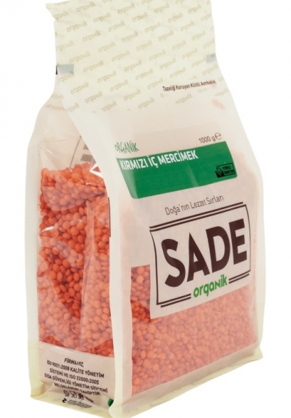 Sade Organik Kırmızı Mercimek 1 kg