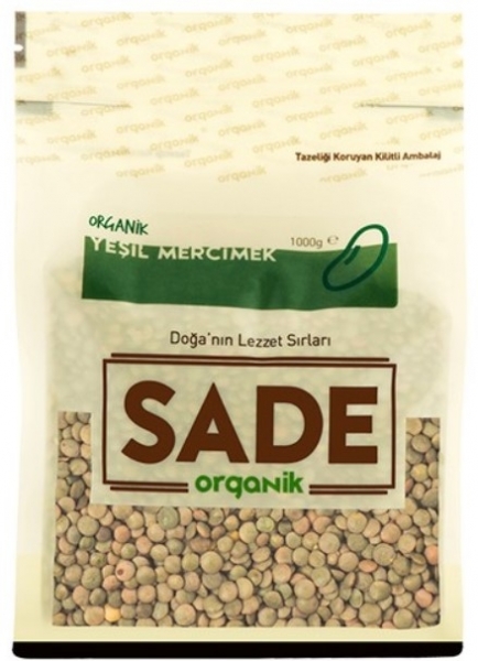 Sade Organik Yeşil Mercimek 1 kg