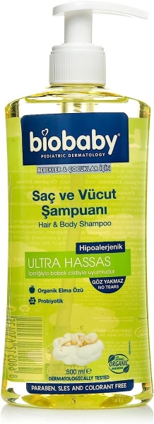 Biobaby Saç ve Vücut Şampuanı 500 ml Şampuan