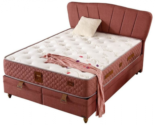 Mobilya Dükkanım Pink 180x200 Baza+Başlık+Yatak Seti