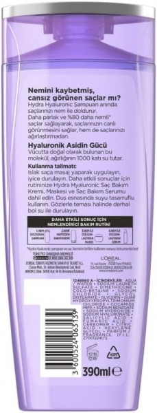 Loreal L'Oréal Paris Elseve Hydra Nem Dolduran 390 ml Şampuan
