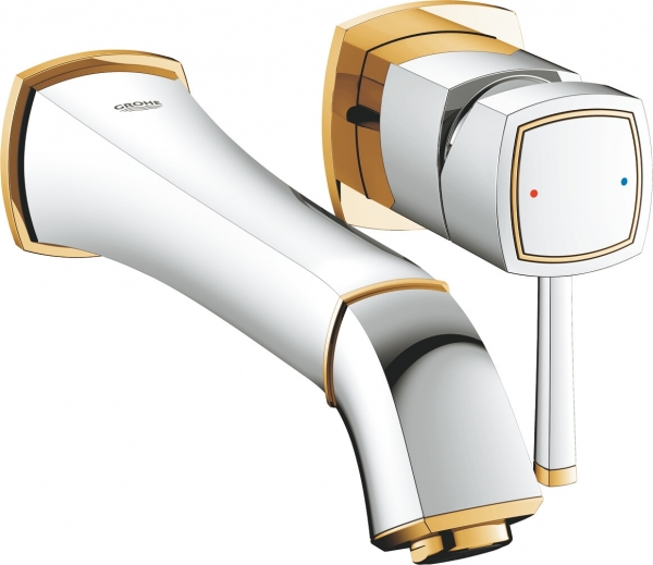 Grohe Grandera M 19930IG0 Lavabo Bataryası (Krom / Altın)