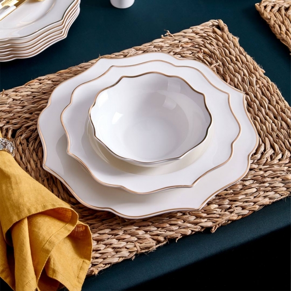 Neva Lilyum Romantik N3352 56 Parça Yemek Takımı