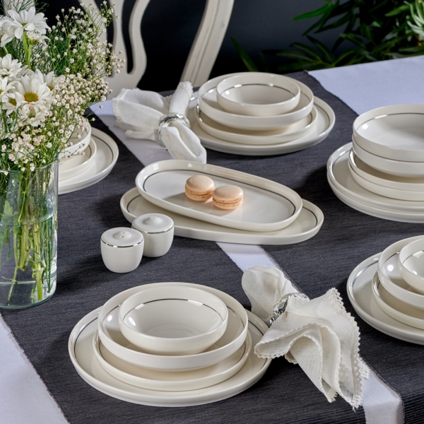 Neva Velvet Platin N3490 56 Parça Yemek Takımı
