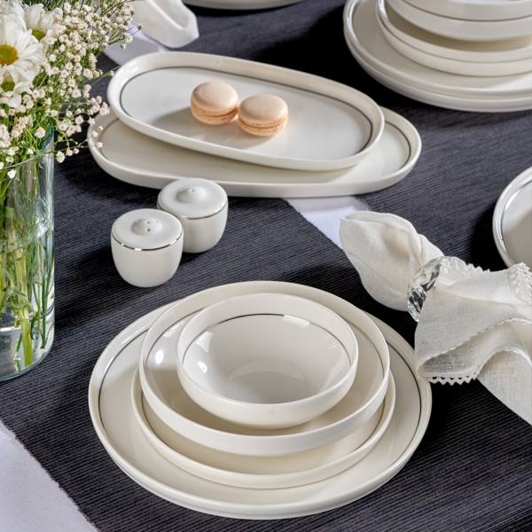 Neva Velvet Platin N3490 56 Parça Yemek Takımı