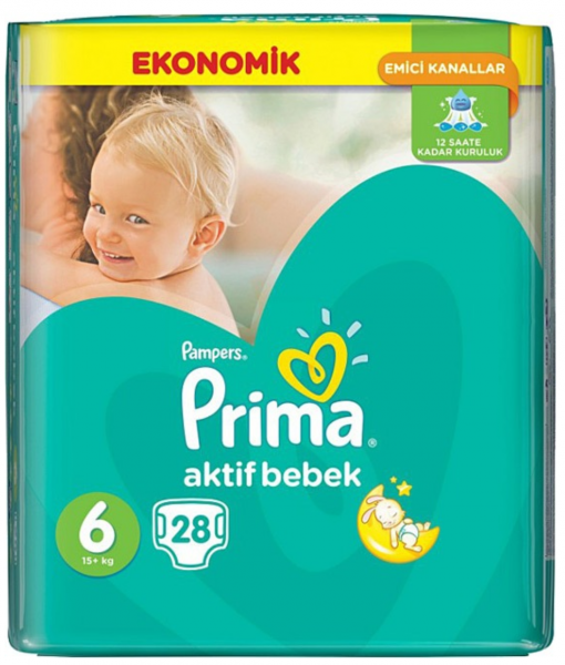 Prima Aktif Bebek 6 Beden 28 Adet Bebek Bezi