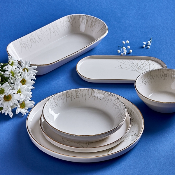 Neva Çınar Naturel N3439 54 Parça Yemek Takımı