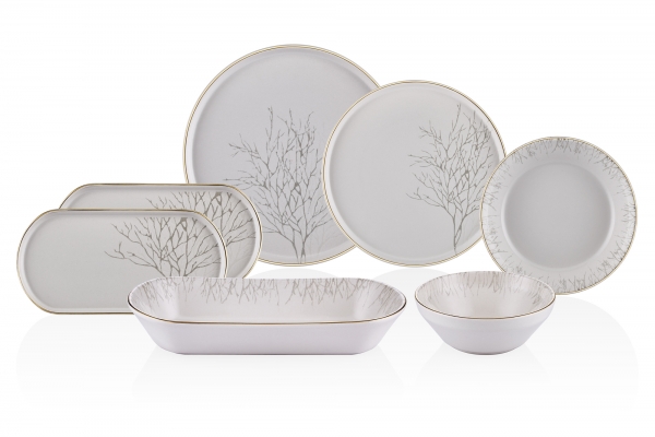 Neva Çınar Naturel N3439 54 Parça Yemek Takımı