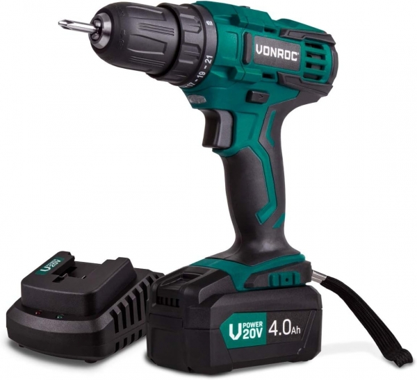 Vonroc VPower 20V (1x4.0Ah) Akülü Matkap (1 Akülü / 4 Ah)