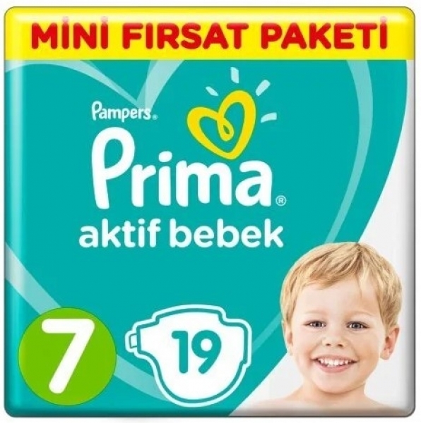Prima Aktif Bebek 7 Beden 19 Adet Bebek Bezi