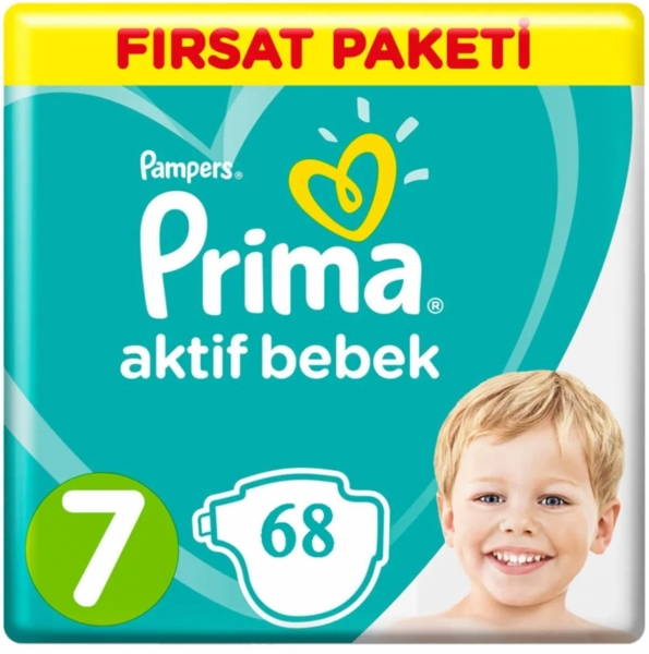 Prima Aktif Bebek 7 Beden 68 Adet Bebek Bezi