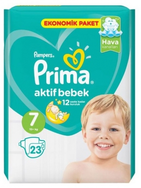 Prima Aktif Bebek 7 Beden 23 Adet Bebek Bezi