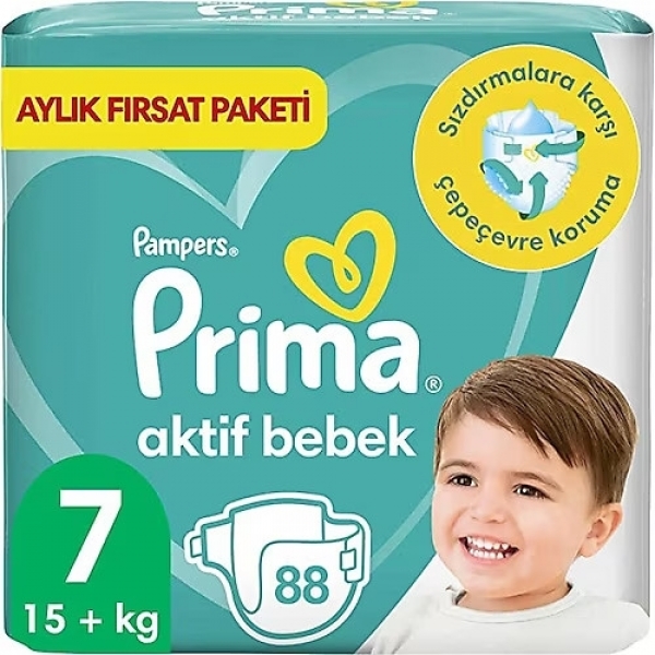 Prima Aktif Bebek 7 Beden 88 Adet Bebek Bezi