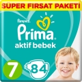 Prima Aktif Bebek 7 Beden 84 Adet Bebek Bezi